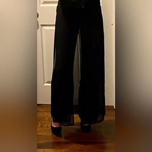 Beautiful wide leg chiffon dress pants. Tadashi.